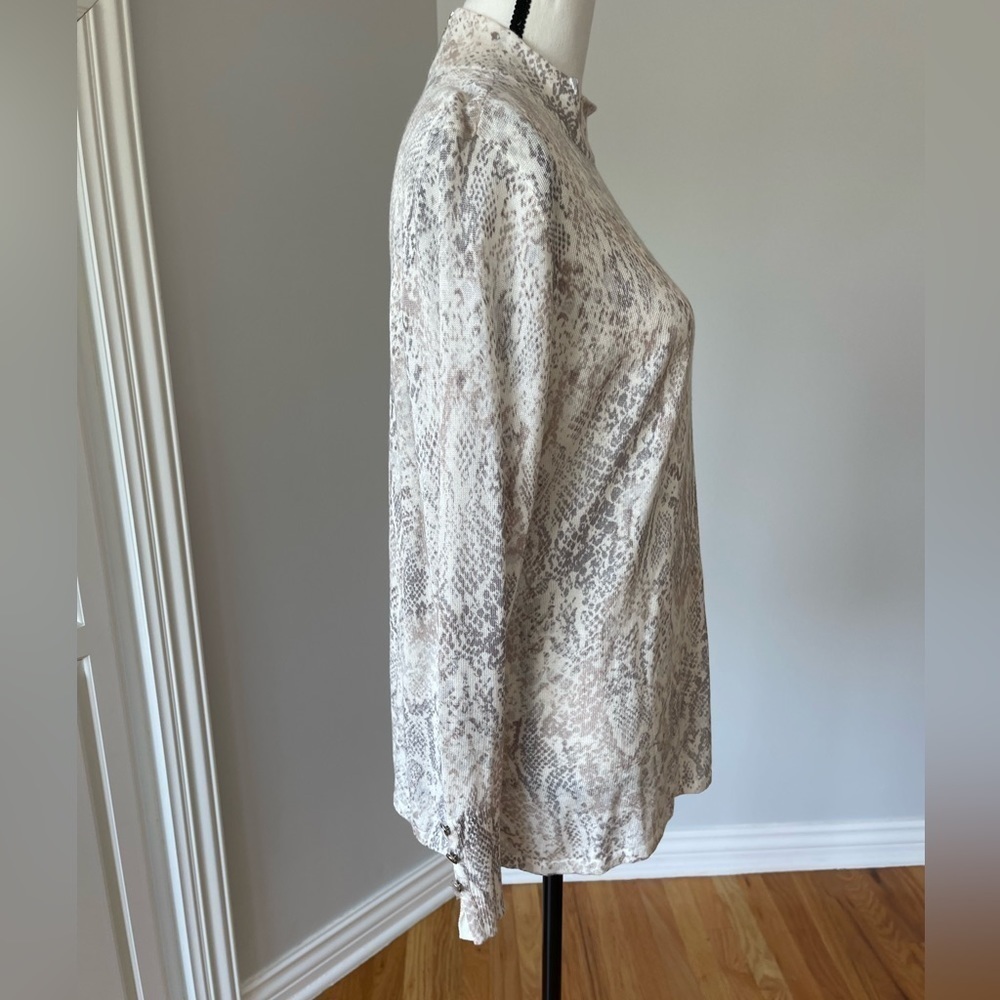 Chicos python print zippered back mock neck NWOT … - image 2